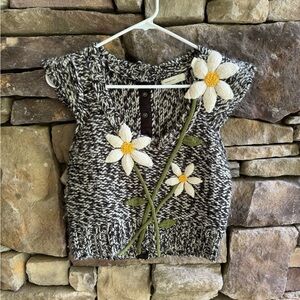 Sleeping On Snow Cropped Short Sleeve Sweater, Size S